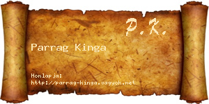 Parrag Kinga névjegykártya